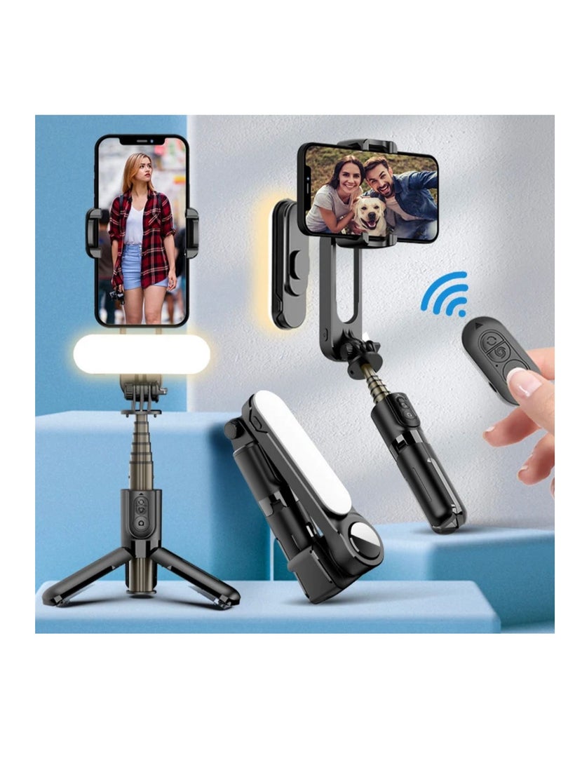 Q18 Desktop Gimbal Selfie Stick Tripod Stabilizer With Fill Light Remote Following Foldable For IPhone Xiaomi Live Broadcast