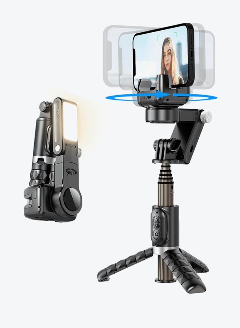 Q18 Desktop Gimbal Selfie Stick Tripod Stabilizer With Fill Light Remote Following Foldable For IPhone Xiaomi Live Broadcast