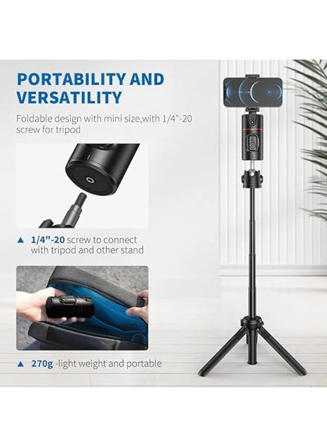 Auto Face Tracking Tripod, No App, Smart Shooting Phone Holder with Remote, 360° Rotation Body Phone Camera Mount Extendable Body Smart Tracking Tripod for Vlog/TIK Tok