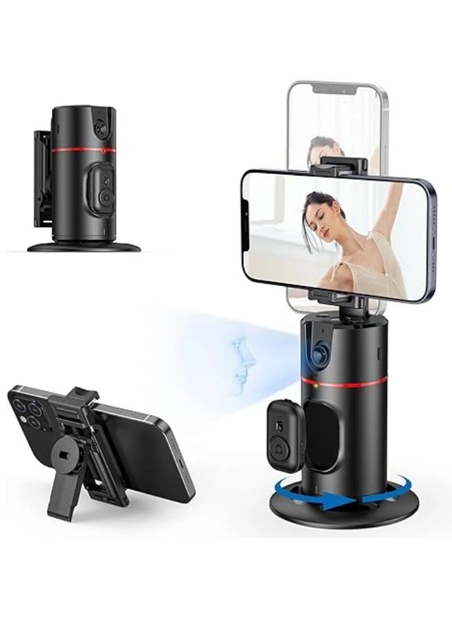 Auto Face Tracking Tripod, No App, Smart Shooting Phone Holder with Remote, 360° Rotation Body Phone Camera Mount Extendable Body Smart Tracking Tripod for Vlog/TIK Tok