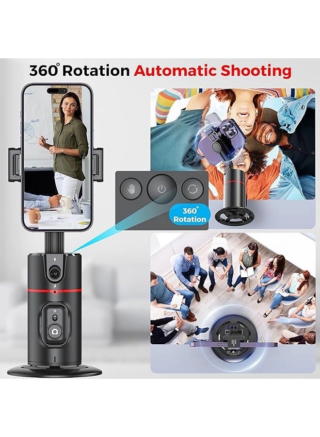 Auto Face Tracking Tripod, No App, Smart Shooting Phone Holder with Remote, 360° Rotation Body Phone Camera Mount Extendable Body Smart Tracking Tripod for Vlog/TIK Tok