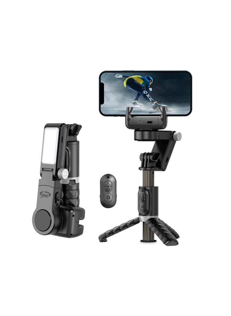 G2 Gimbal, with LED Fill Light, Anti-Shake 1-Axis Gimbal Stabilizer with 360° Rotation with Bluetooth Remote, Auto Balance for Vlog, for Live Video Recording, with App, Phone Gimbal Stabilizer