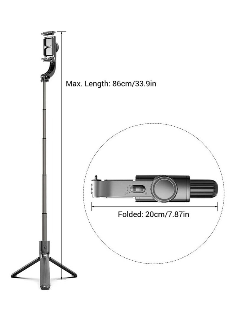 Gimbal Stabilizer,3 in 1 Phone Gimbal Stabilizer Selfie Stick Tripod 86cm 5-Section