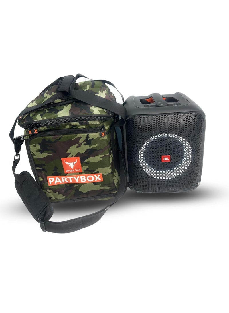 Speaker Bag Safety Carrying Storage Case with Shoulder and Handy Strap Travel Bag for JBL Encore Essential - ARMY A