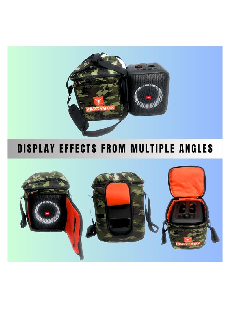 Speaker Bag Safety Carrying Storage Case with Shoulder and Handy Strap Travel Bag for JBL Encore Essential - ARMY A