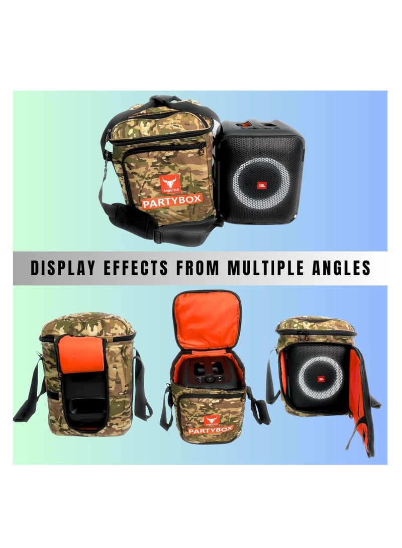 Speaker Bag Safety Carrying Storage Case with Shoulder and Handy Strap Travel Bag for JBL Encore Essential - ARMY C