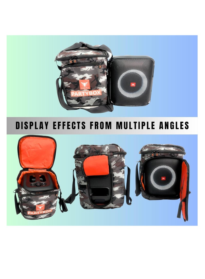 Speaker Bag Safety Carrying Storage Case with Shoulder and Handy Strap Travel Bag for JBL Encore Essential - ARMY G