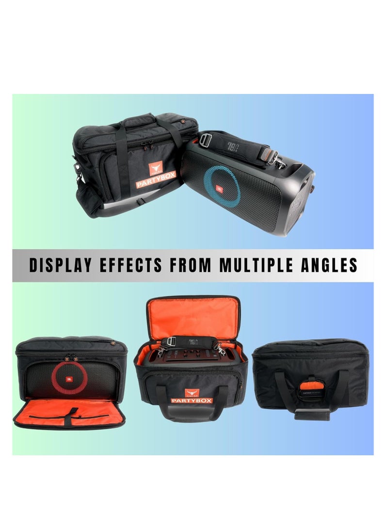 Speaker Bag Safety Storage Case with Shoulder and Handy Strap Travel Bag for JBL Party Box On The Go - BLACK