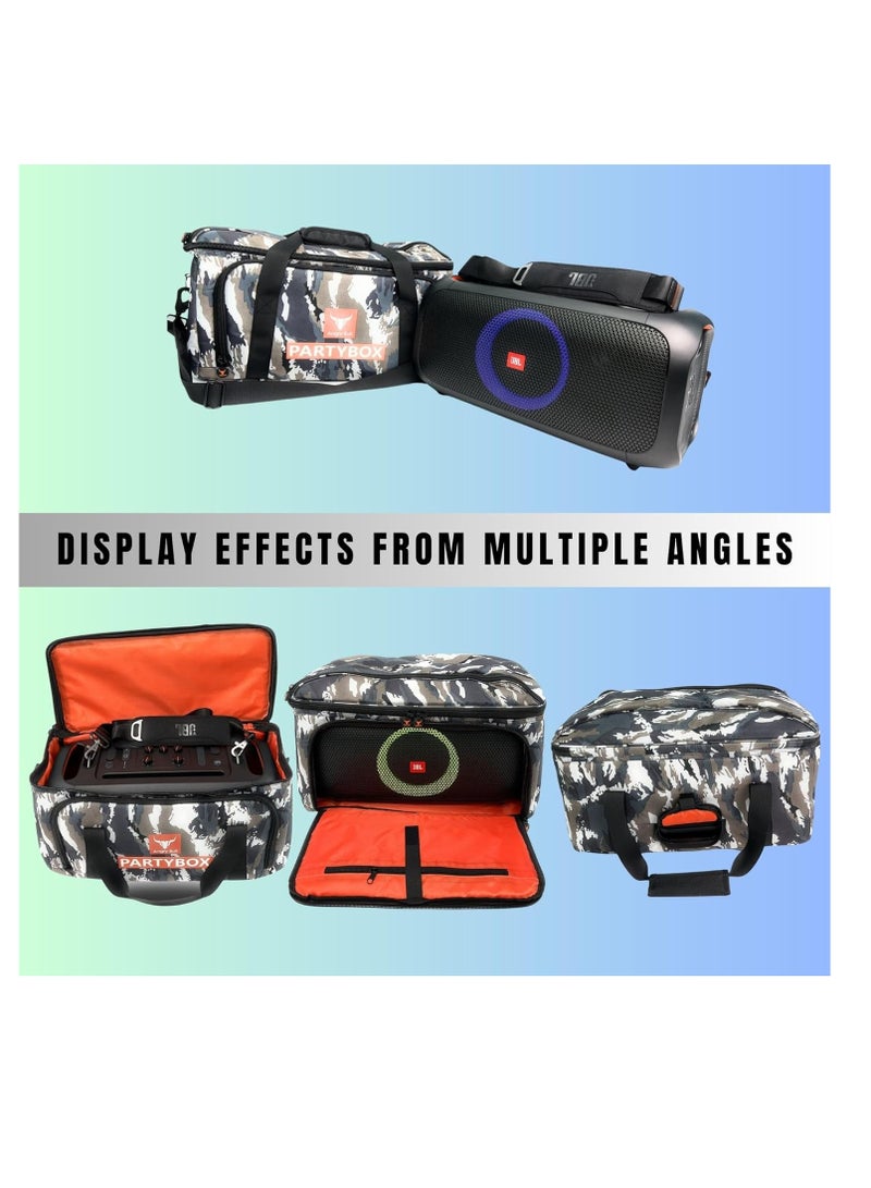 Speaker Bag Safety Storage Case with Shoulder and Handy Strap Travel Bag for JBL Party Box On The Go ARMY - F