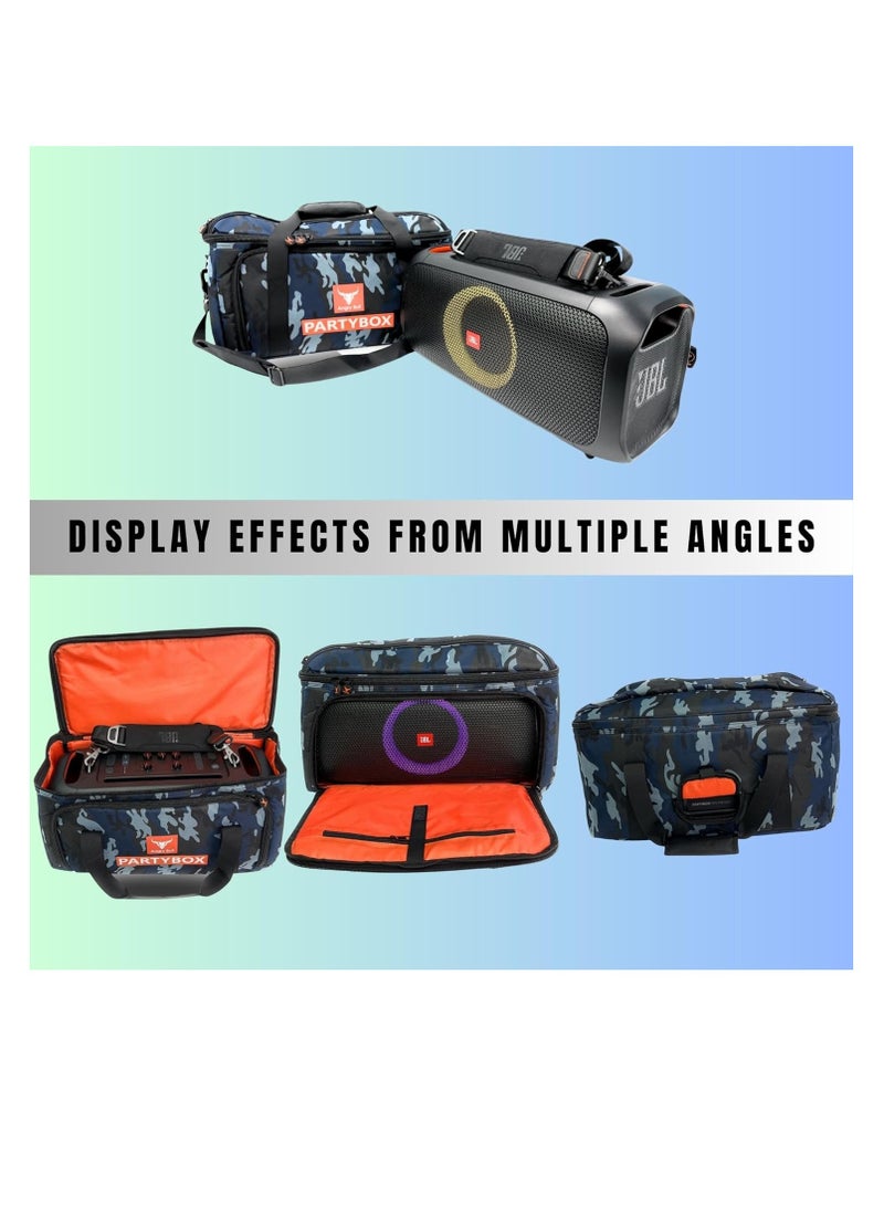Speaker Bag Safety Storage Case with Shoulder and Handy Strap Angry Bull Travel Bag for JBL Party Box On The Go ARMY - E