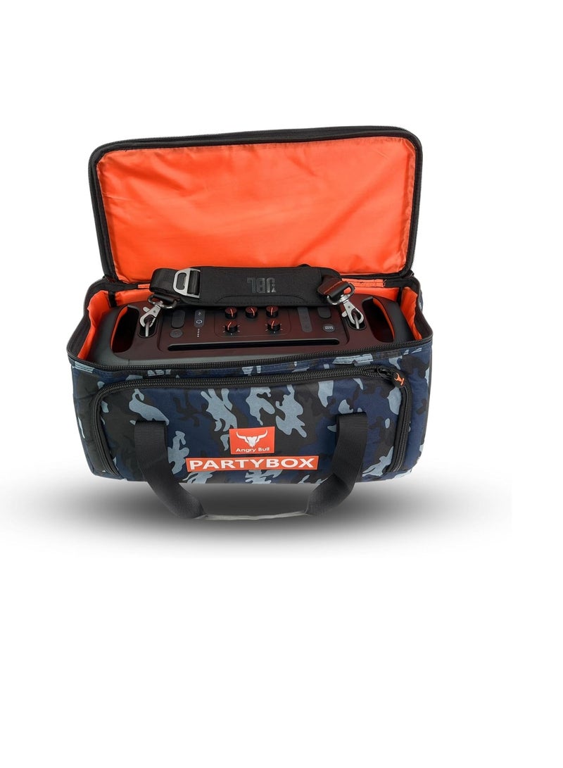 Speaker Bag Safety Storage Case with Shoulder and Handy Strap Angry Bull Travel Bag for JBL Party Box On The Go ARMY - E