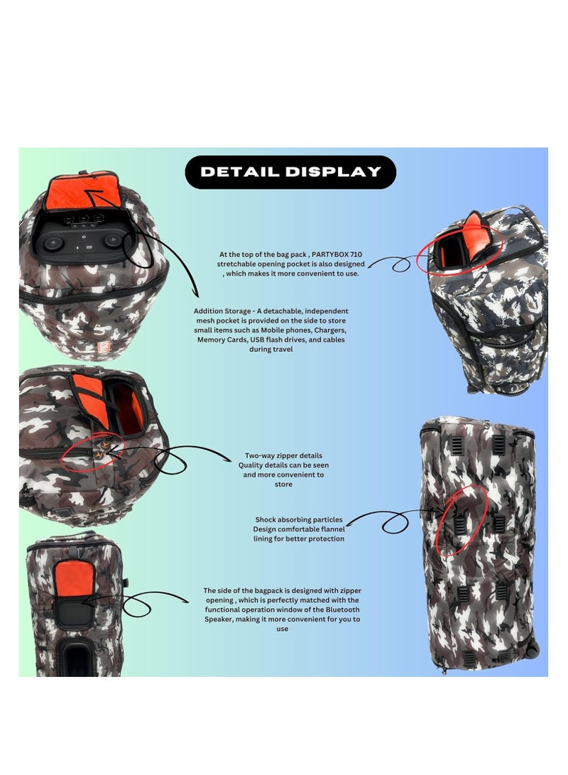 Speaker Bag Travel Safety Storage Case Handy Bag for JBL Party Box 710 - AG