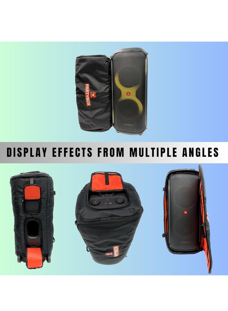 Speaker Bag Travel Safety Storage Case Handy Bag for JBL Party Box 710 - BLACK