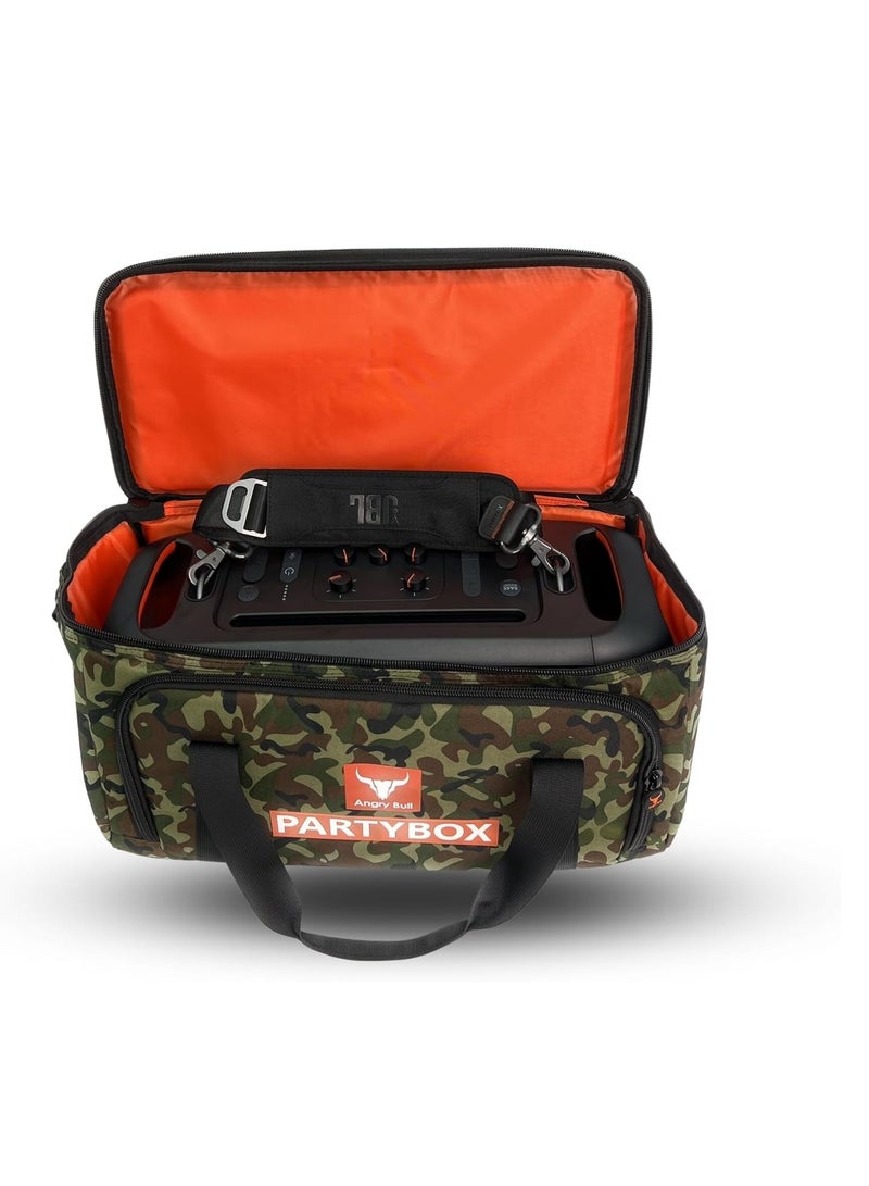 Speaker Bag Safety Storage Case with Shoulder and Handy Strap Travel Bag for JBL Party Box On The Go ARMY- B