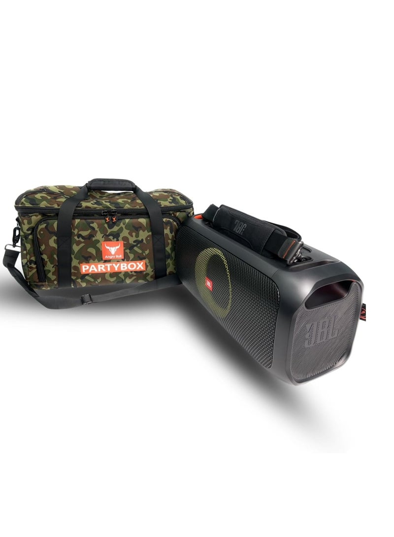 Speaker Bag Safety Storage Case with Shoulder and Handy Strap Travel Bag for JBL Party Box On The Go ARMY- B