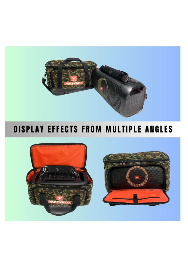 Speaker Bag Safety Storage Case with Shoulder and Handy Strap Travel Bag for JBL Party Box On The Go ARMY- B