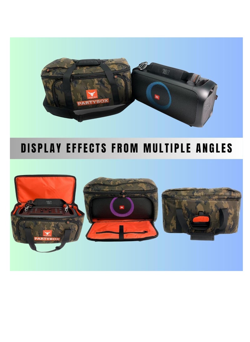 Speaker Bag Safety Storage Case with Shoulder and Handy Strap Travel Bag for JBL Party Box On The Go ARMY - D