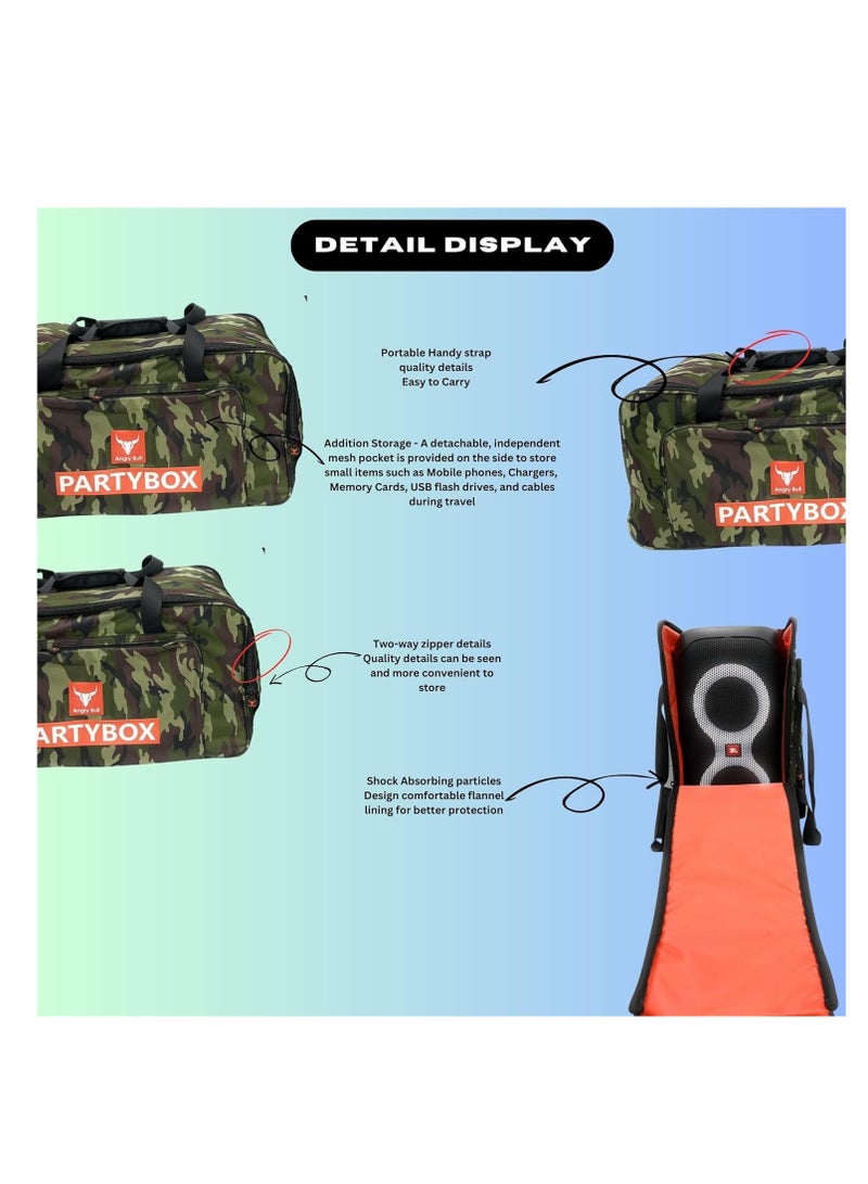 Speaker Bag Safety Storage Case with Handy Strap Travel Bag Compatible for (JBL PARTYBOX 110 BAG ARMY-A)