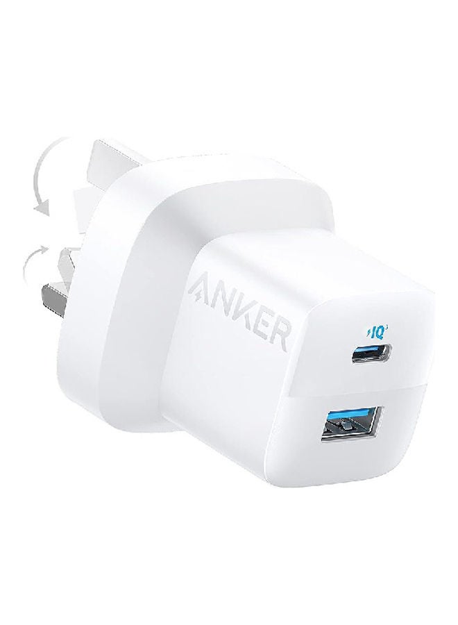 323 Charger 33W USB-C Power Delivery and  USB-A port Adapter A2331K21 White White