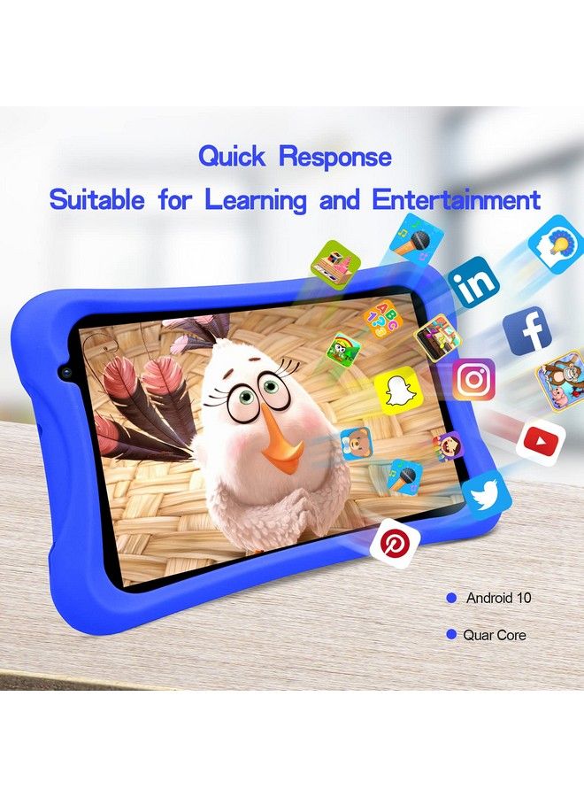 8 Inch Kids Tablet Quad Core Android 10 32Gb Wifi Bluetooth Dual Camera Educationl Gamesparental Control Kids Software Preinstalled With Kidstablet Case(Blue)