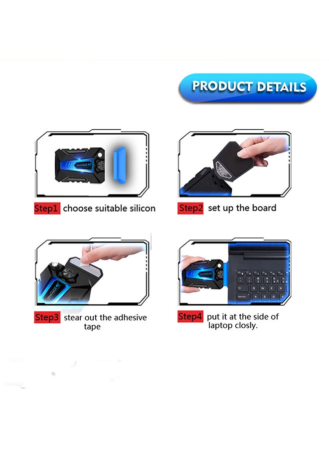 Portable Laptop Cooler Black/Blue