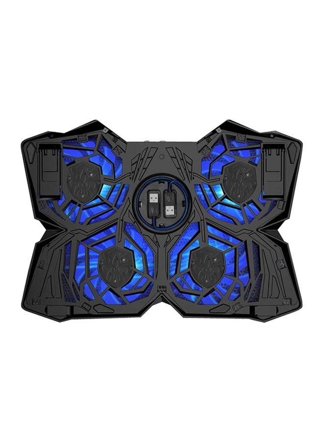 Laptop Cooling Pad Radiator With Led Four Fans Blue/Black