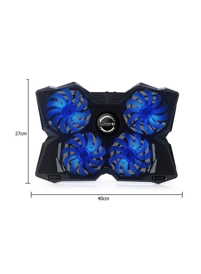 Laptop Cooling Pad Radiator With Led Four Fans Blue/Black