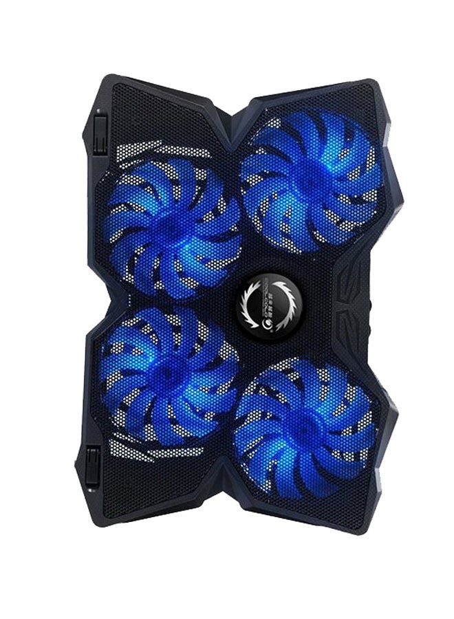 Laptop Cooling Pad Radiator With Led Four Fans Blue/Black