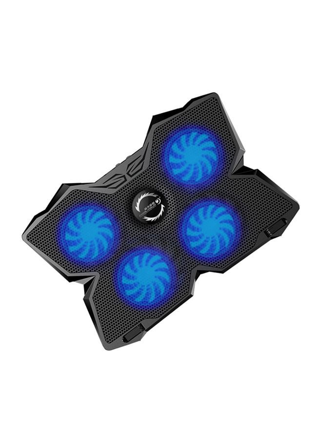 Laptop Cooling Pad Radiator With Led Four Fans Blue/Black