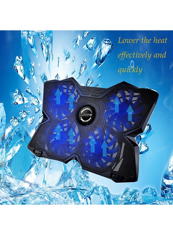 Laptop Cooling Pad Radiator With Led Four Fans Blue/Black