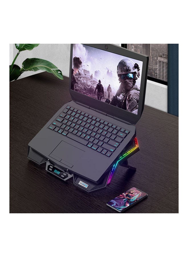Portable Laptop Cooling Pad with 6 Fans Black