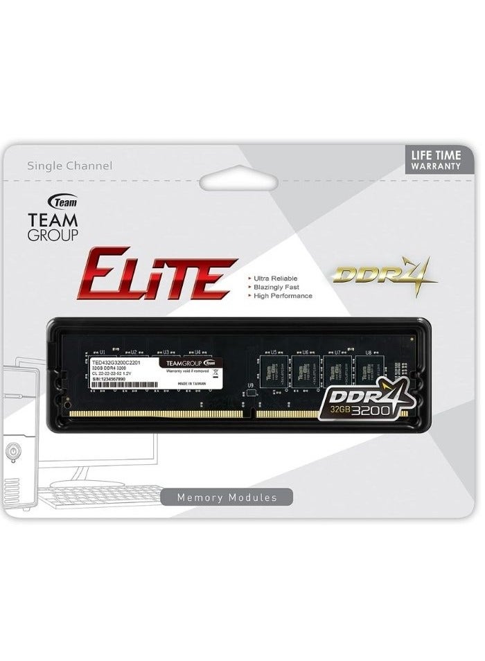 TEAMGROUP Elite DDR4 Desktop PC Memory RAM 3200MHz 288 Pin | 32GB