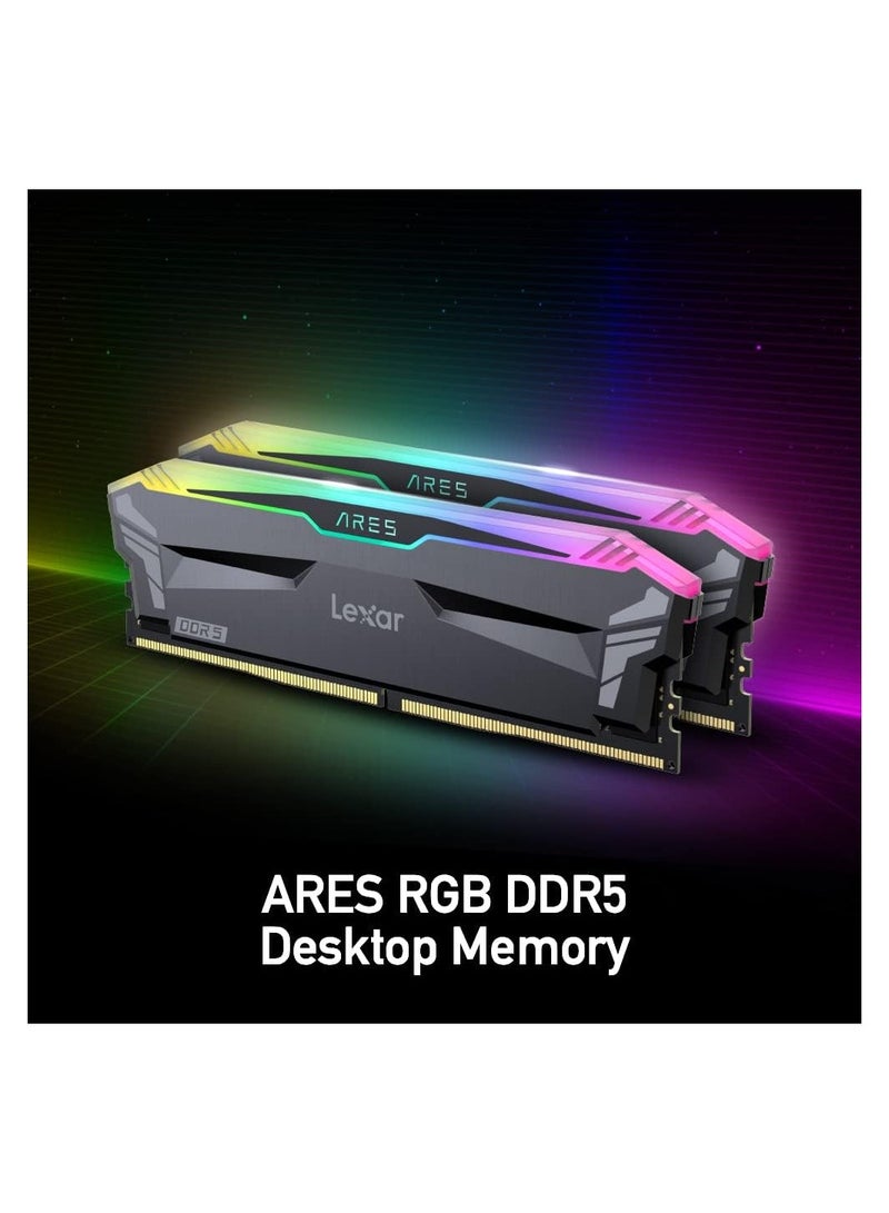 Ares RGB 32Gb (2x16GB) DDR5 Ram 6000MT/s CL34 Desktop Memory - AMD Expo And Intel XMP 3.0 LD5FU016G-R6000GDGA Black