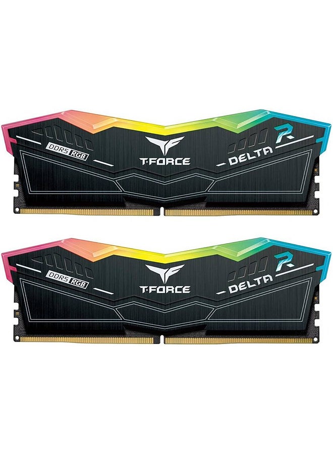 T-Force Delta RGB Black 64GB (2x 32GB) DDR5 6000 Desktop Memory, 288-Pin PC RAM, 38 CAS Latency, Intel XMP 3.0 Chipset, Black | FF3D564G6000HC38ADC01