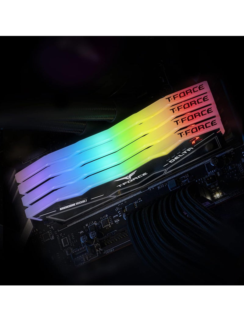 Teamgroup T-Force delta rgb DDR5 32gb kit 2x16GB 6400MHz PC5-51200 CL40 desktop memory module ram black for Z690 FF3D532G6400HC40BDC01