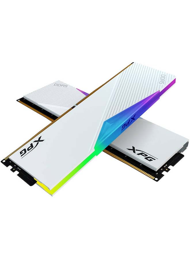 XPG Lancer RGB 32GB (2 x16GB) DDR5 Desktop Memory, 7200 MHz Memory Speed, CAS Latency 34, Voltage 1.40V, Intel XMP 3.0, Integrated Heatsink, Unbuffered, ECC, White AX5U7200C3416G-DCLARWH