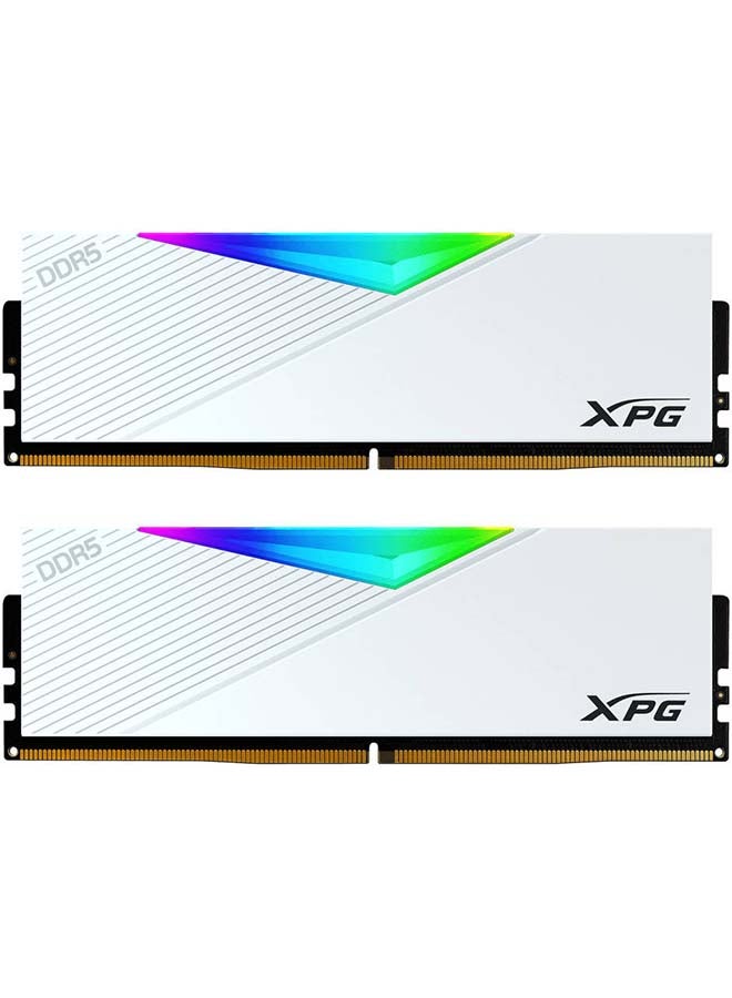 XPG Lancer RGB 32GB (2 x16GB) DDR5 Desktop Memory, 7200 MHz Memory Speed, CAS Latency 34, Voltage 1.40V, Intel XMP 3.0, Integrated Heatsink, Unbuffered, ECC, White AX5U7200C3416G-DCLARWH