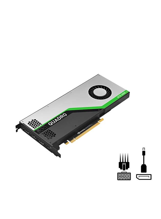 NVIDIA Quadro RTX 4000 Graphics Card Silver/Black/Green