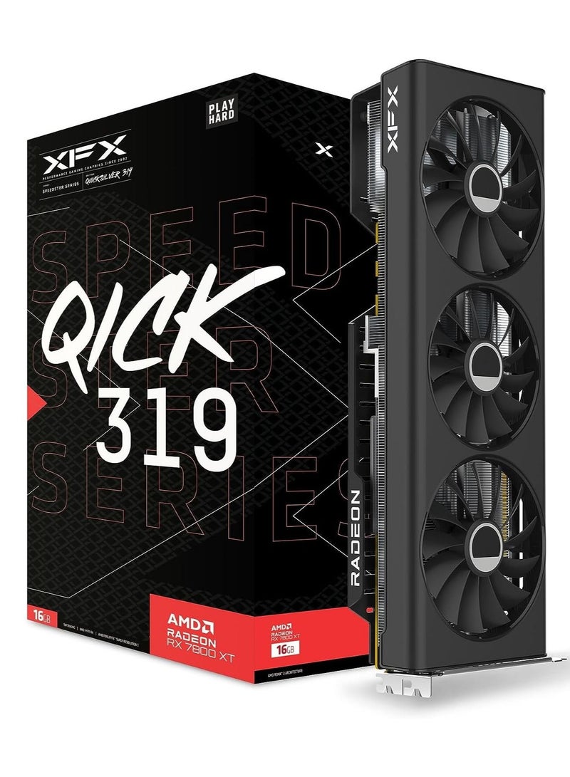 XFX SPEEDSTER QICK319 RADEON RX 7800 XT CORE Gaming Graphics Card with 16GB GDDR6 HDMI 3xDP, AMD RDNA™ 3