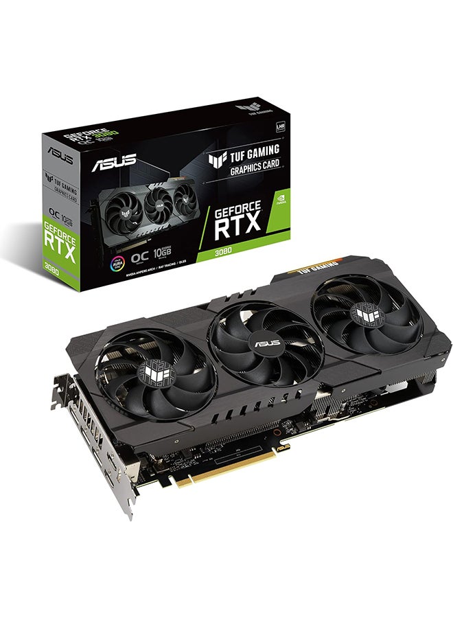 TUF Gaming NVIDIA GeForce RTX 3080 V2 OC Edition Graphics Card (PCIe 4.0, 10GB GDDR6X, LHR, HDMI 2.1, DisplayPort 1.4a, Dual ball Fan Bearings, Military-grade Certification, GPU Tweak II) Black