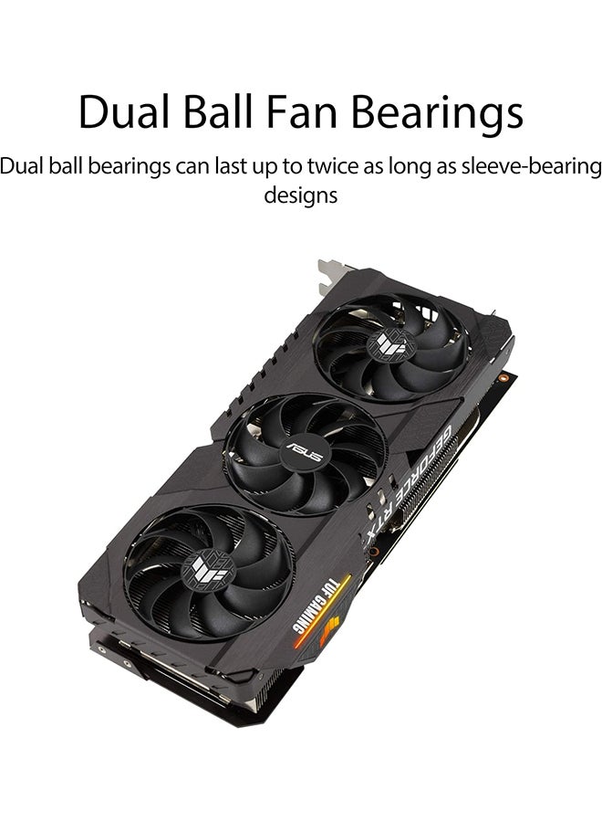 TUF Gaming NVIDIA GeForce RTX 3080 V2 OC Edition Graphics Card (PCIe 4.0, 10GB GDDR6X, LHR, HDMI 2.1, DisplayPort 1.4a, Dual ball Fan Bearings, Military-grade Certification, GPU Tweak II) Black