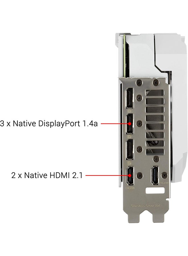 ROG STRIX NVIDIA GeForce RTX 3090 White OC Edition Gaming Graphics Card (PCIe 4.0, 24GB GDDR6X, HDMI 2.1, DisplayPort 1.4a, White color scheme, Axial-tech Fan Design, 2.9-slot, Super Alloy Power White