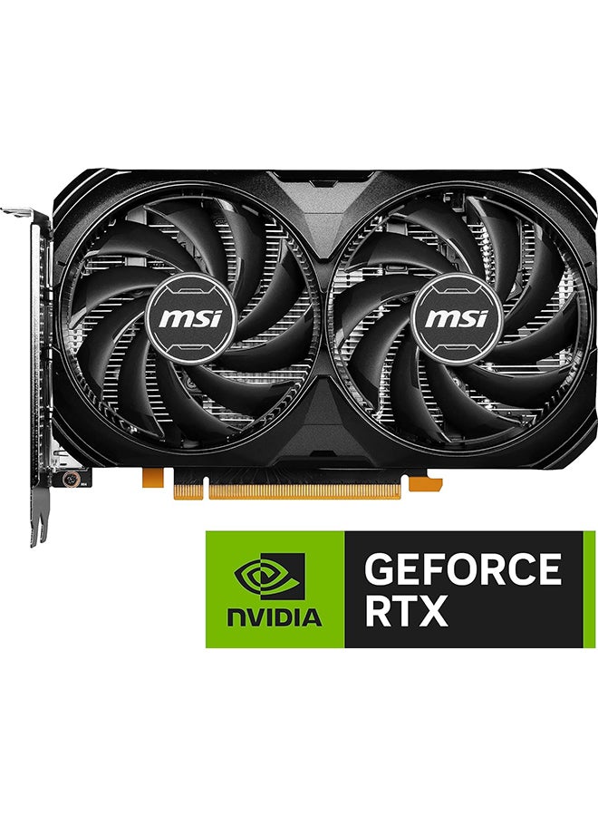 GeForce RTX 4060 Ventus 2X OC Graphics Card, 8GB GDDR6 128-Bit Memory, 2490MHz Boost Clock, 17 Gbps Memory Speed, 3072 CUDA Cores, PCIe Gen4 x8, DisplayPort / HDMI | 912-V516-012 Black