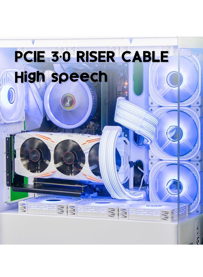 Vertical GPU Mounting Bracket Graphics Card Holder Kit, Mount with PCIE Riser Cable 90 Degree Right Angle 20cm 3.0 Black