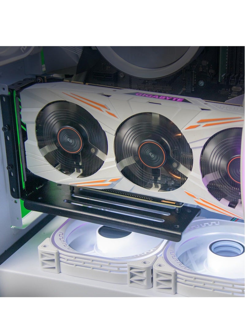 Vertical GPU Mounting Bracket Graphics Card Holder Kit, Mount with PCIE Riser Cable 90 Degree Right Angle 20cm 3.0 Black