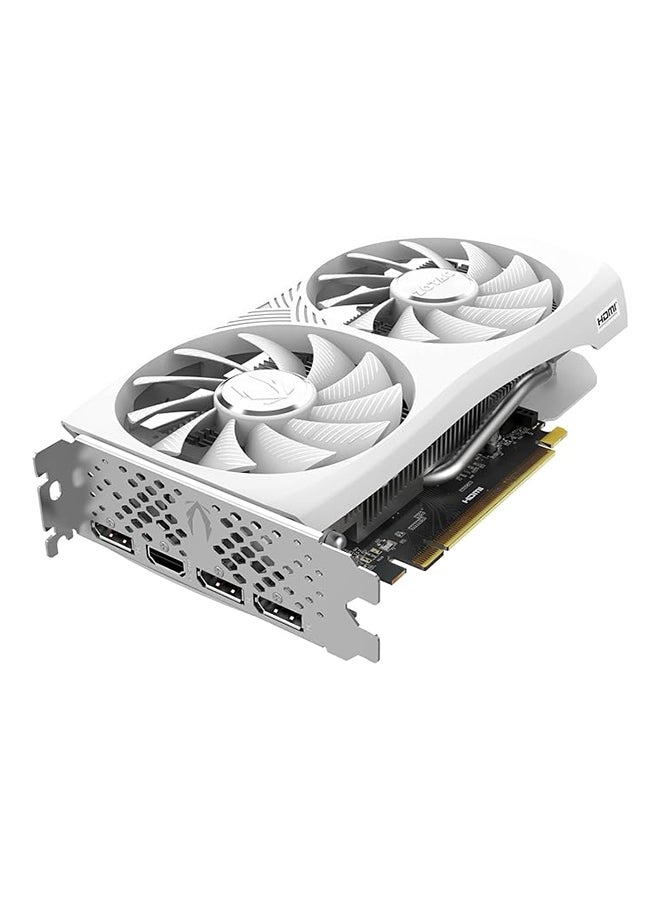 GAMING GeForce RTX 4060 8GB Twin Edge OC White Edition DLSS 3 8GB GDDR6 128-bit 17 Gbps PCIE 4.0 Compact Gaming Graphics Card, SPECTRA RGB Lighting, ZT-D40600Q-10M Black