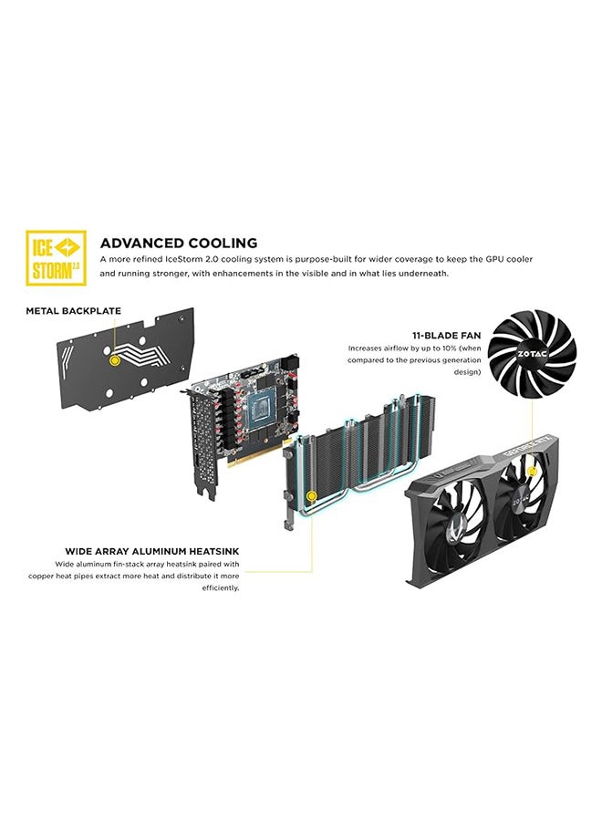 Gaming GeForce RTX™ 3050 Twin Edge 8GB GDDR6 128-bit 14 Gbps PCIE 4.0 Gaming Graphics Card, IceStorm 2.0 Advanced Cooling, Freeze Fan Stop, Active Fan Control, ZT-A30500E-10M Black