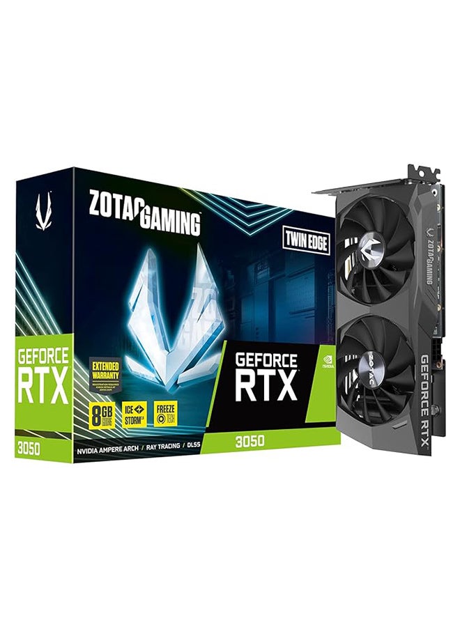 Gaming GeForce RTX™ 3050 Twin Edge 8GB GDDR6 128-bit 14 Gbps PCIE 4.0 Gaming Graphics Card, IceStorm 2.0 Advanced Cooling, Freeze Fan Stop, Active Fan Control, ZT-A30500E-10M Black