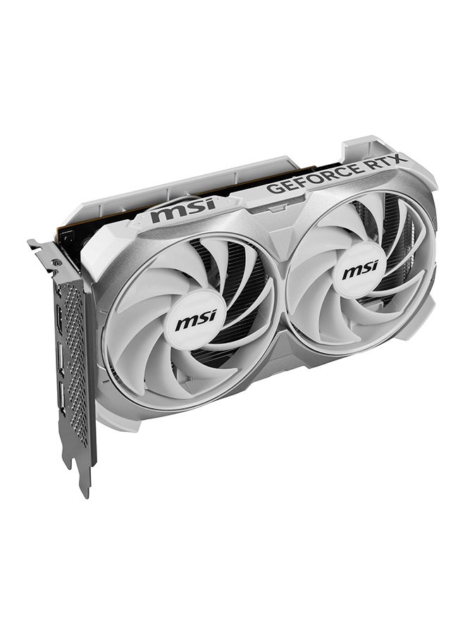 GeForce RTX 4060 VENTUS 2X WHITE 8GB GDDR6 Graphics Card, 2490 MHz Boost Clock, 3072 CUDA Cores, PCIe Gen 4, 128-bit Memory, 17 Gbps Memory Speed, HDMI 2.1 & DisplayPort v1.4a, 8K Resolution, G-SYNC, 4 Display Support, 912-V516-030 White