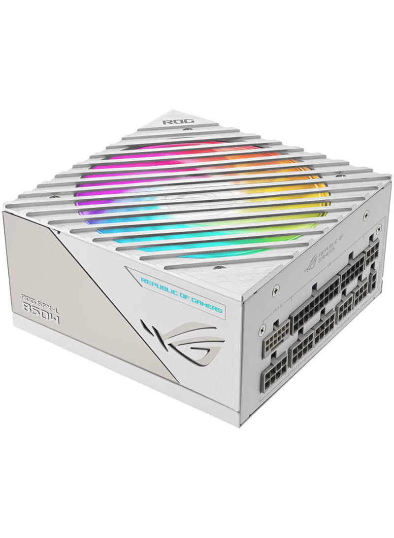 Rog Loki SFX-L 850W Power Supply Unit, 80 Plus Platinum, Fully Modular, PCIe Gen 5.0, 120mm ARGB-Illuminated Fan & Aura Sync, ROG Heatsinks, 0dB Fan Button, White Edition | 90YE00N2-B0NA00 White